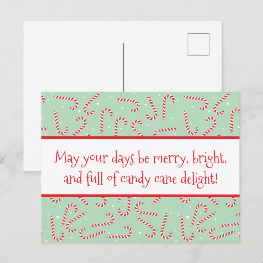 Candy Canes Postkarte (Vorne/Hinten)