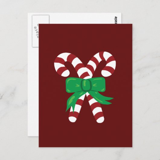 Candy Canes Postkarte (Vorne/Hinten)