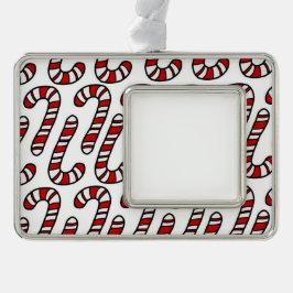 Candy Canes Rahmen-Ornament Silber