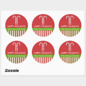 Candy Canes Red Green Food Jar Label Runder Aufkleber (Blatt)