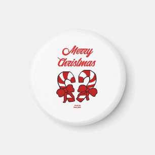 Candy Canes Round Magnet