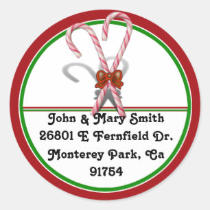 Candy Canes Runder Aufkleber