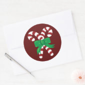 Candy Canes Runder Aufkleber (Umschlag)