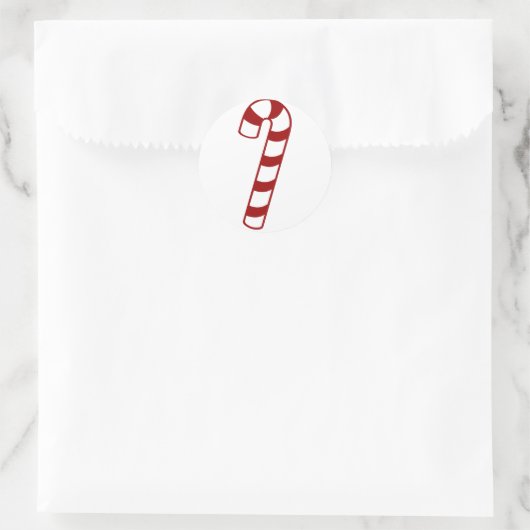 Candy Canes Runder Aufkleber (Tasche)