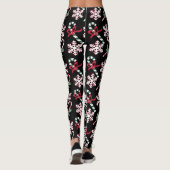 Candy Canes & Snowflakes, auf schwarz Leggings (Rückseite)