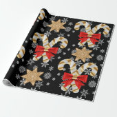 Candy Canes Snowflakes Lebkuchen Kekse Geschenkpapier (Ungerollt)