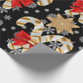 Candy Canes Snowflakes Lebkuchen Kekse Geschenkpapier (Ecke)