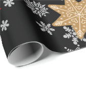 Candy Canes Snowflakes Lebkuchen Kekse Geschenkpapier (Rolleneckpunkt)