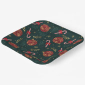 Candy Canes Snowflakes Red Christmas Balls Green Pappteller (Gewinkelt)