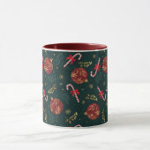 Candy Canes Snowflakes Red Christmas Balls Green Tasse (Zentrum)