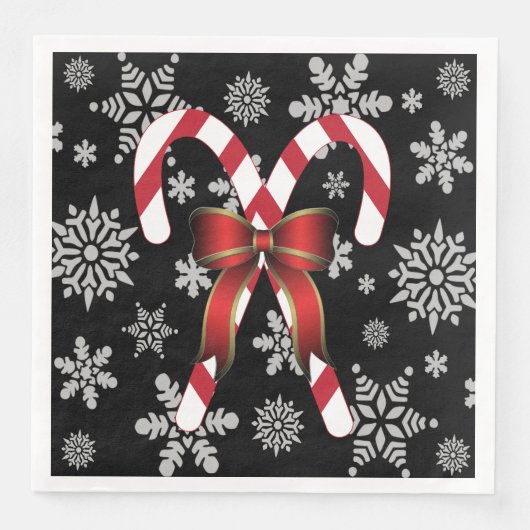 Candy Canes Snowflakes Serviette (Vorderseite)