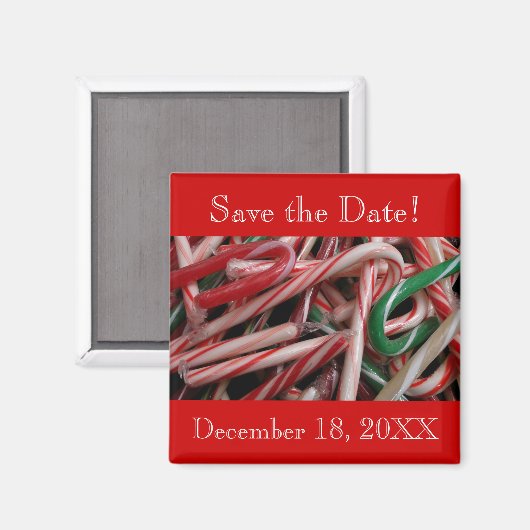 Candy Canes speichern das Date Magnet (Vorderseite/Rückseite)