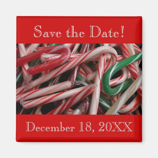 Candy Canes speichern das Date Magnet (Vorne)