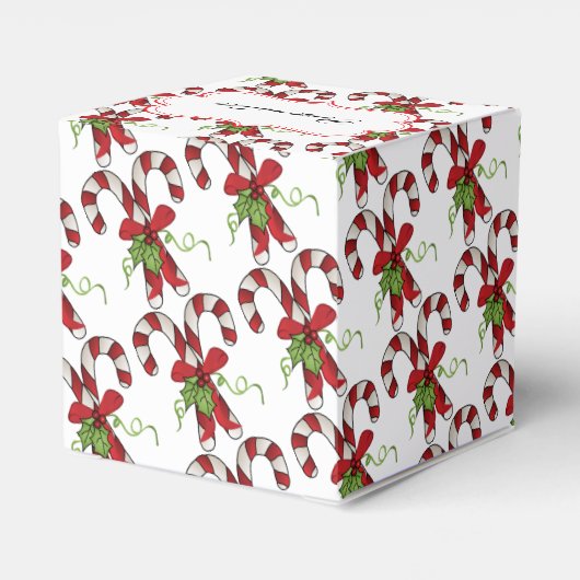 Candy Canes Stripe mit Holly und Bow Geschenkschachtel (Rückseite)
