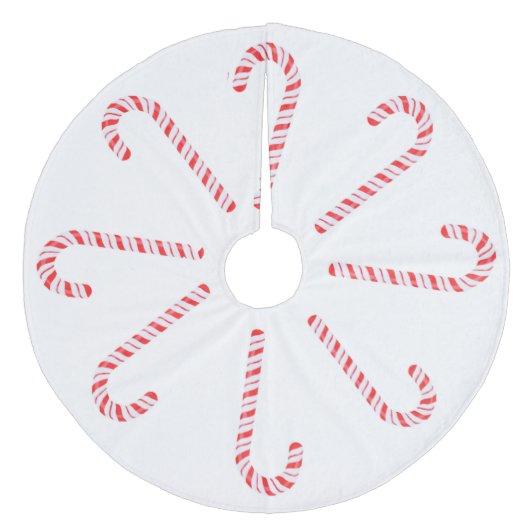 Candy Canes Tree Skirt Fleece Weihnachtsbaumdecke (Vorderseite)