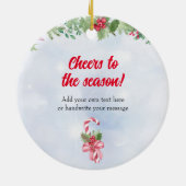 Candy Canes und Cocktails Weihnachten Keramik Ornament (Hinten)