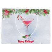 Candy Canes und Cocktails Weihnachtsfeier Große Geschenktüte (Rückseite)