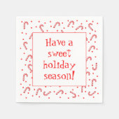 Candy Canes und Dots Paper Napkins Serviette (Vorderseite)