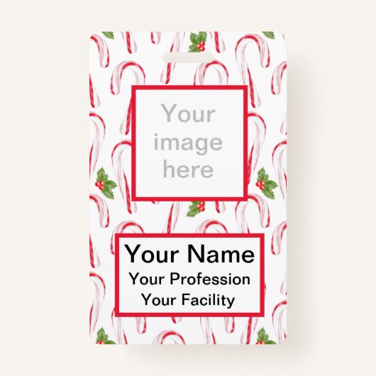 Candy Canes und Holly Abzeichen Ausweis (Vorderseite)