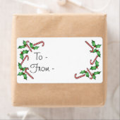 Candy Canes und Holly Gift Labels (Insitu)