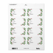 Candy Canes und Holly Gift Labels (Vorne)
