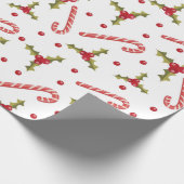 Candy Canes und Holly Seamless Muster Geschenkpapier (Ecke)