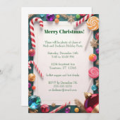 Candy Canes und Lollipops Weihnachts-Party Einladung (Vorne/Hinten)