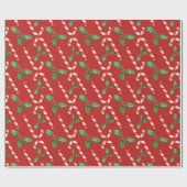 Candy Canes und Mistletoe Geschenkpapier (Flach)