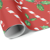 Candy Canes und Mistletoe Geschenkpapier (Rolleneckpunkt)