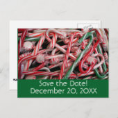Candy Canes und Pfefferminz Weihnachtsfeiertag Ankündigungspostkarte (Vorne/Hinten)