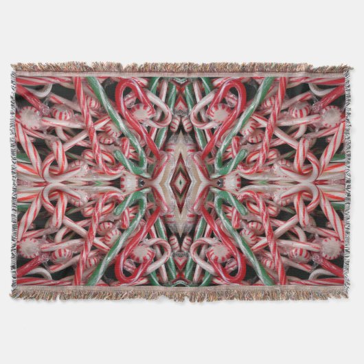 Candy Canes und Pfefferminz Weihnachtsfeiertag Decke (Vorderseite)