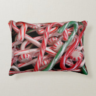 Candy Canes und Pfefferminz Weihnachtsfeiertag Dekokissen