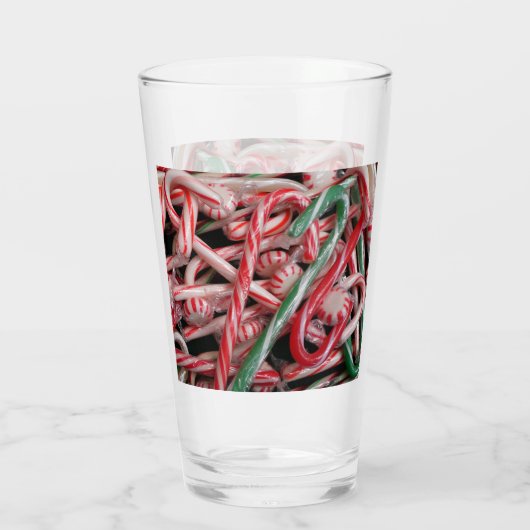 Candy Canes und Pfefferminz Weihnachtsfeiertag Glas (Rückseite)