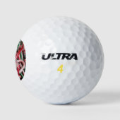 Candy Canes und Pfefferminz Weihnachtsfeiertag Golfball (Logo)
