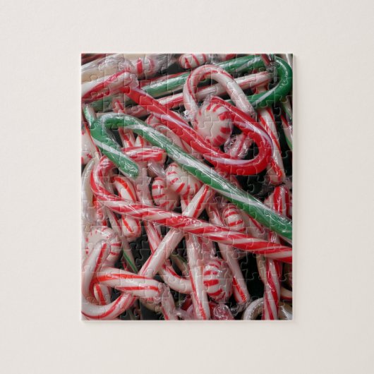 Candy Canes und Pfefferminz Weihnachtsfeiertag Puzzle (Vertikal)