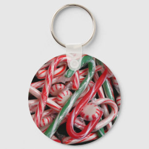 Candy Canes und Pfefferminz Weihnachtsfeiertag Schlüsselanhänger