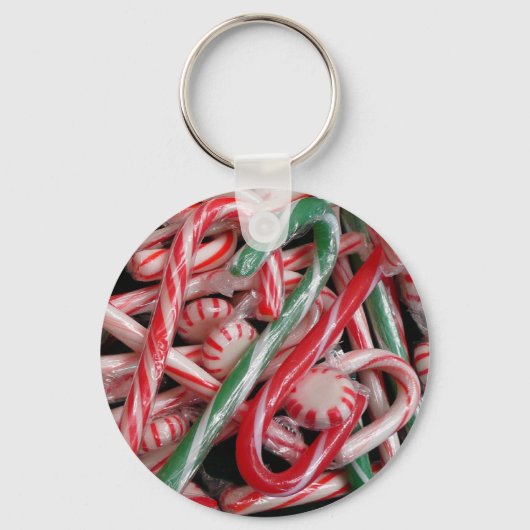 Candy Canes und Pfefferminz Weihnachtsfeiertag Schlüsselanhänger (Rückseite)