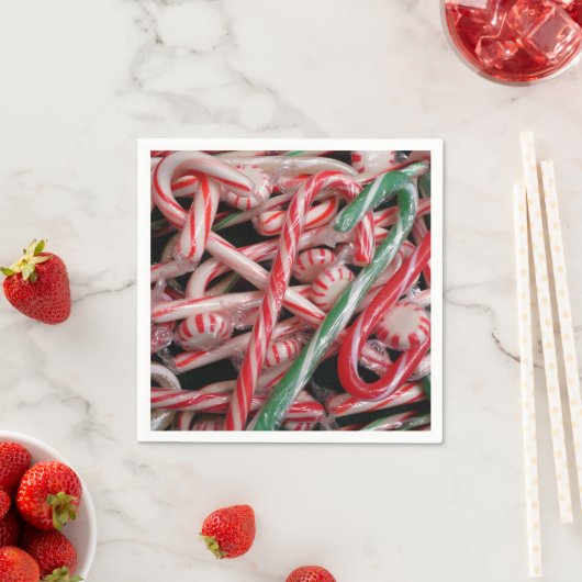 Candy Canes und Pfefferminz Weihnachtsfeiertag Serviette (Beispiel)