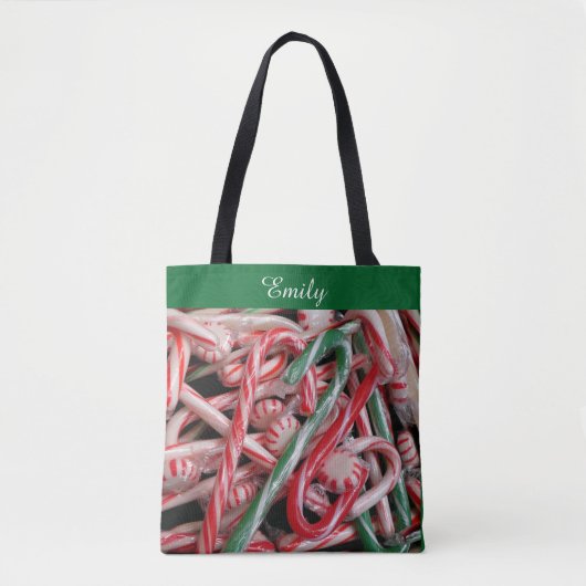 Candy Canes und Pfefferminz Weihnachtsfeiertag Tasche (Vorderseite)