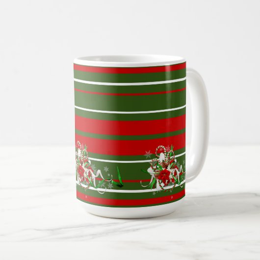Candy Canes und Ribbons Kaffeetasse (VorderseiteRechts)