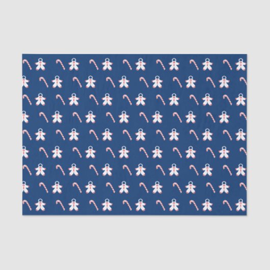 Candy Canes und Snow Anzugs auf Blue Seidenpapier (Vorderseite)