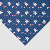 Candy Canes und Snow Anzugs auf Blue Seidenpapier (Ausschnitt)