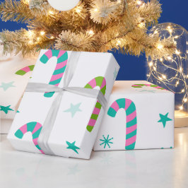 Candy Canes und Stars Moderne Weihnachten Geschenkpapier