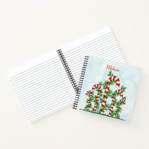 Candy Canes und Vines Weihnachtsgeschenk Notizblock