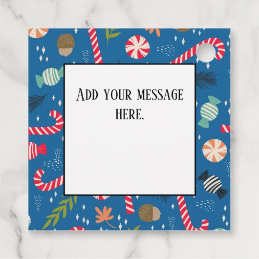 Candy Canes und Wrapped Christmas Candy Geschenkanhänger (Rückseite)