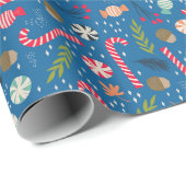 Candy Canes und Wrapped Christmas Candy Geschenkpapier (Rolleneckpunkt)