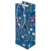 Candy Canes und Wrapped Christmas Candy Geschenktüte Für Weinflaschen (Rückseite Schrägansicht)