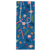 Candy Canes und Wrapped Christmas Candy Geschenktüte Für Weinflaschen (Vorderseite)