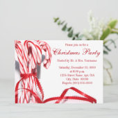 Candy Canes Weihnachts-Party Einladungen (Stehend Vorderseite)