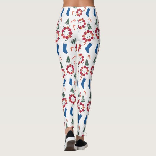 Candy Canes Weihnachtsbaumen Strumpf Urlaub Leggings (Rückseite)